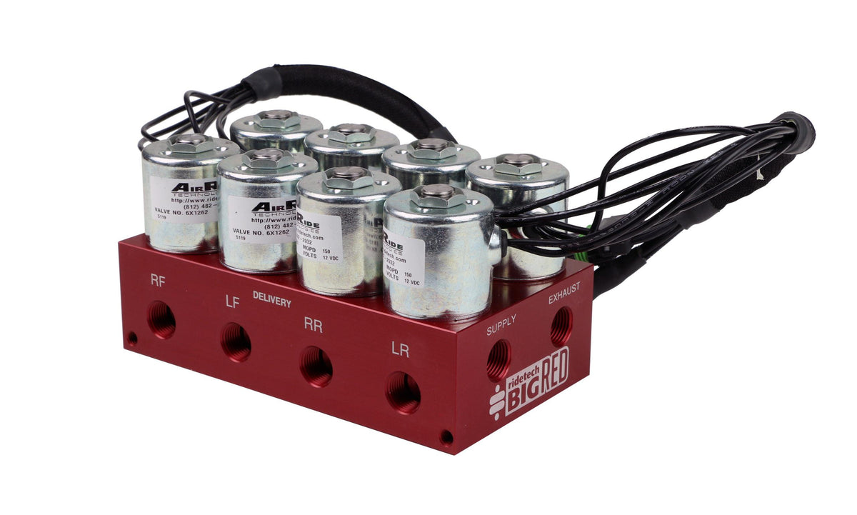 Ridetech Bigred 4-Way Valve With 3/8" NPT Ports. - 31937400