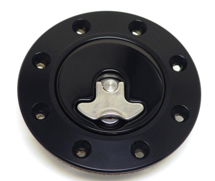 Ridetech Billet Aluminum Gas Cap For 1962-1967 Nova, Locking, Anodized Black. - 81000040
