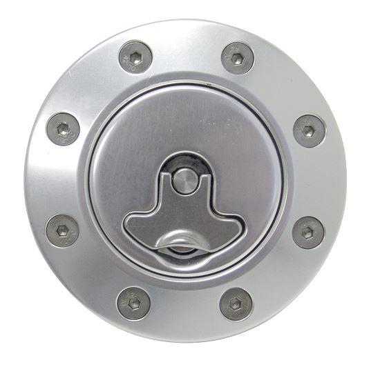 Ridetech Billet Aluminum Gas Cap, Universal Fit, Locking, Anodized Silver. - 81000034