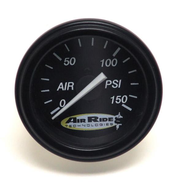 Ridetech Air Pressure Gauge, Single Needle, Black Face - 150psi. Includes Fittings. - 31960006