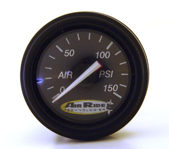 Ridetech Air Pressure Gauge, Dual Needle, Black Face - 150psi. - 31960003