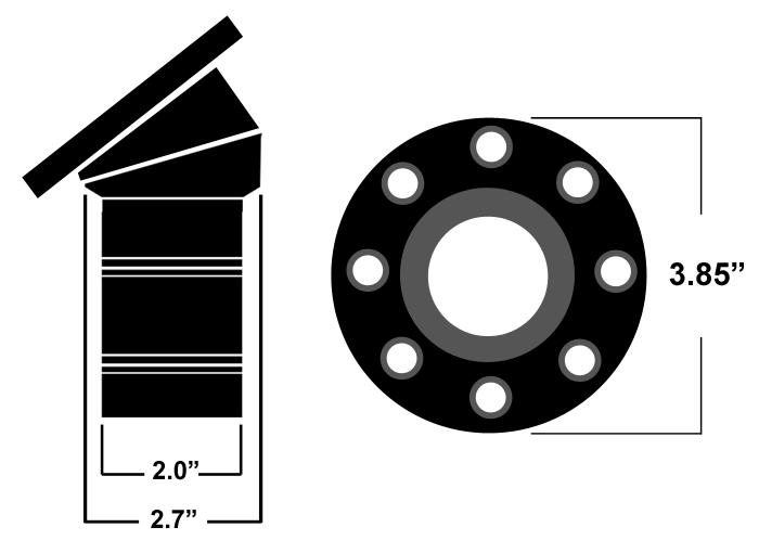 Ridetech Billet Aluminum Gas Cap For 1967-1968 Camaro, Locking, Anodized Black. - 81000033