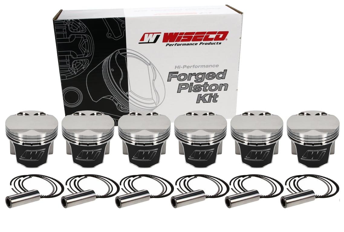Wiseco BMW M50B25 Piston Set, 84.25 mm Bore, 38.20 mm Compression Height, 0.8661 in. Pin Diameter, European, Set of 6. - KE114M8425