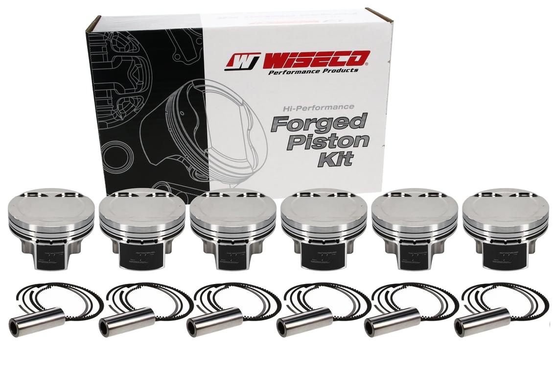 Wiseco Nissan VR38DETT Piston Set, 95.58 mm Bore, 34.30 mm Compression Height, 0.9055 in. Pin Diameter, Sport Compact, Set of 6. - K680M9558AP