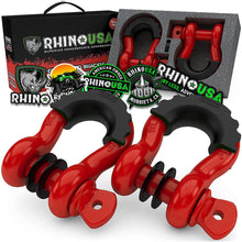 Rhino USA 3/4" D-Ring Shackle Set (2-Pack)(Red) - RNO-RED-SHACKLES