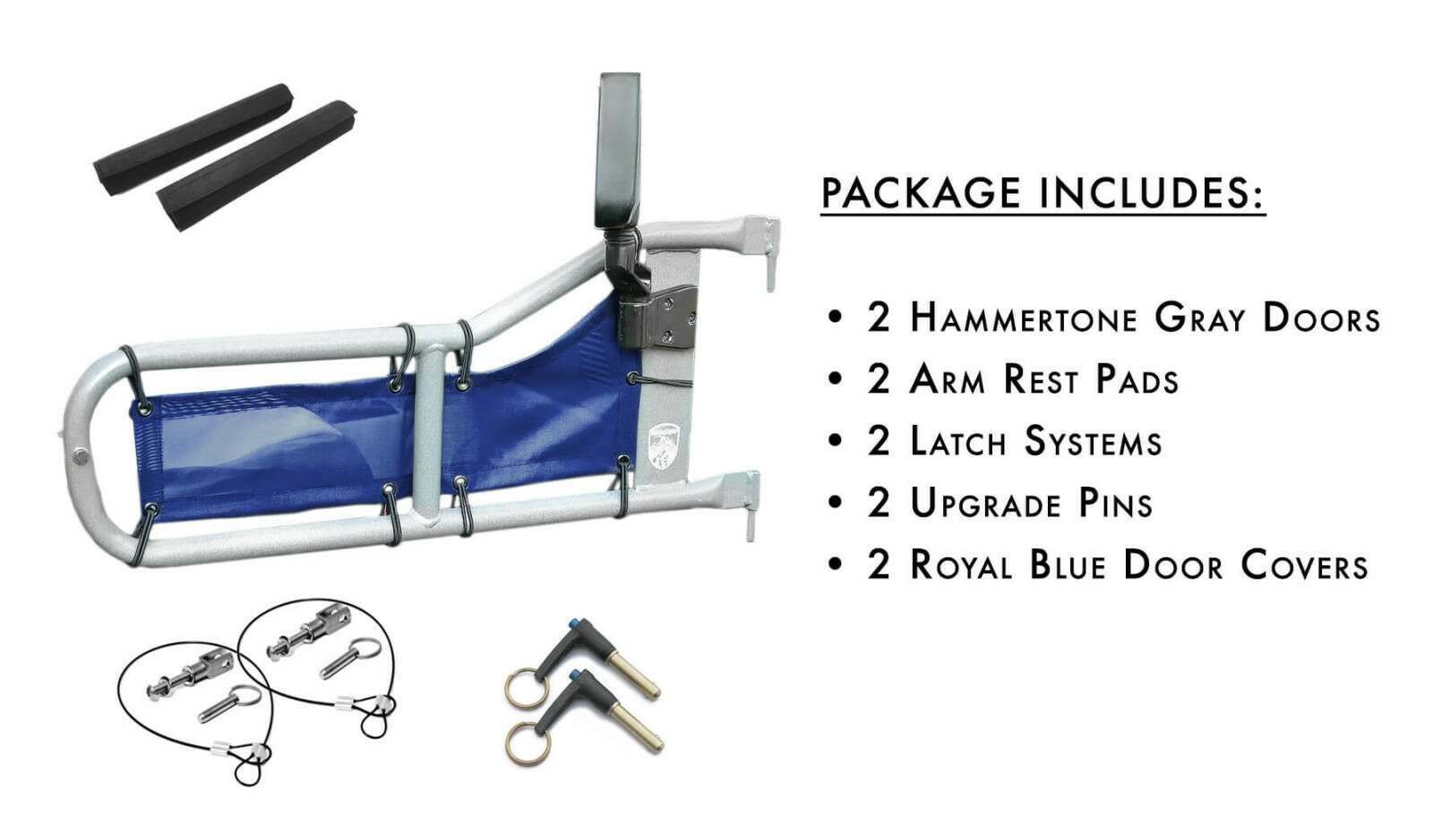 Steinjager Doors Wrangler TJ 1997-2006 Trail, Tubular Style Gray Hammertone - J0043839