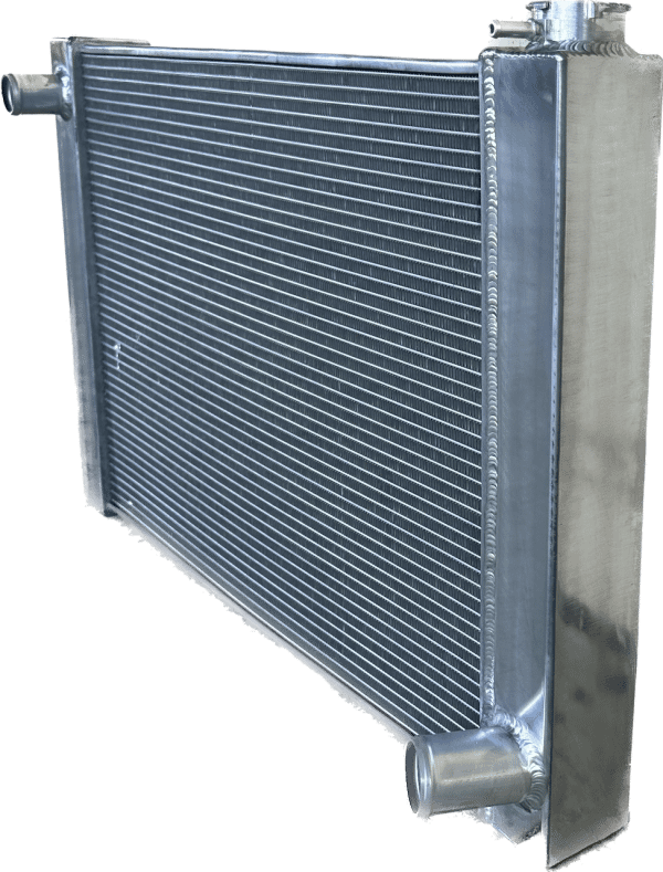 Fluidyne E-Line, single pass, 2 row, 1'' tubes, 1.5'' inlet, 1.75'' outlet, universal, 31''x 19'' x 3'' - RRA.GEN.1931