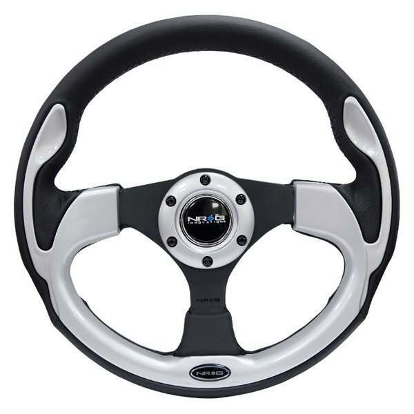 NRG Reinforced Steering Wheel- 320mm Sport Steering Wheel w/ Silver Trim - RST-001SL