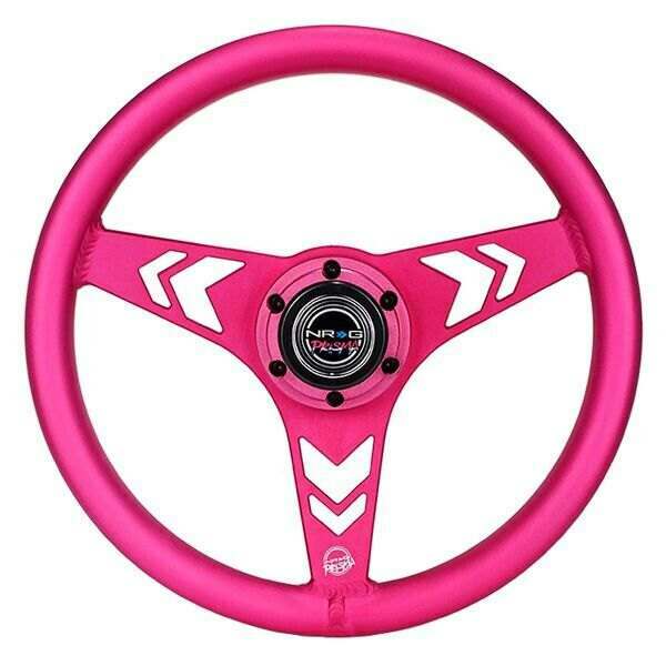 NRG All Aluminum Steering Wheel 330mm - Arow Cutout- Ergonomic Grip- Anadized Purple - RST-070-PP