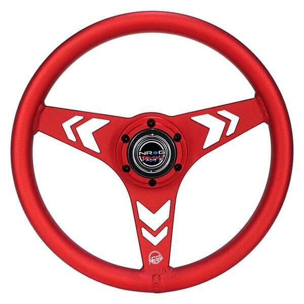 NRG All Aluminum Steering Wheel 330mm - Arow Cutout- Ergonomic Grip- Anadized Red - RST-070-RD