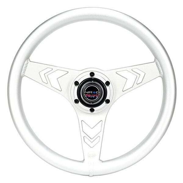 NRG All Aluminum Steering Wheel 330mm - Arow Cutout- Ergonomic Grip- Anadized Silver - RST-070-SL