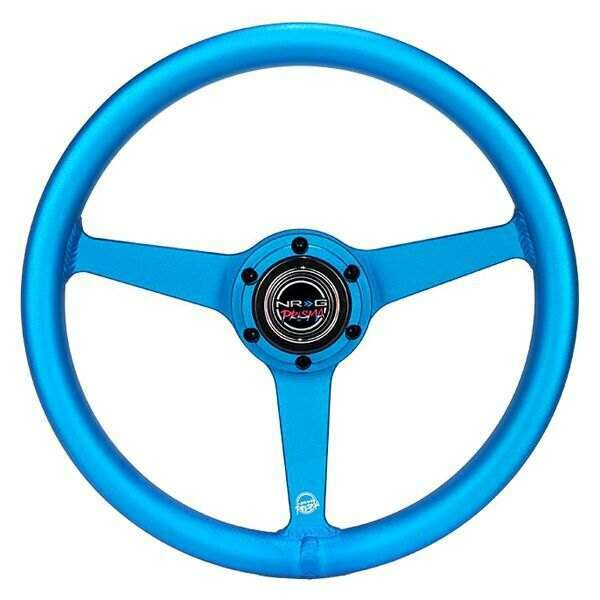 NRG All Aluminum Steering Wheel 330mm - Heritage Solid Spoke- Ergonomic Grip- Anadized Blue - RST-071-BL