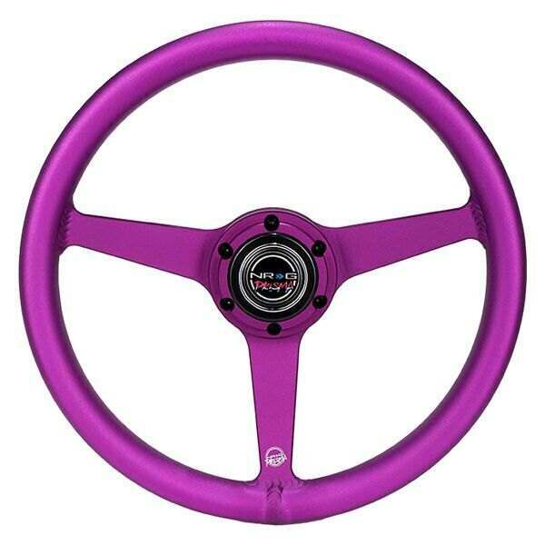 NRG All Aluminum Steering Wheel 330mm - Heritage Solid Spoke- Ergonomic Grip- Anadized Purple - RST-071-PP