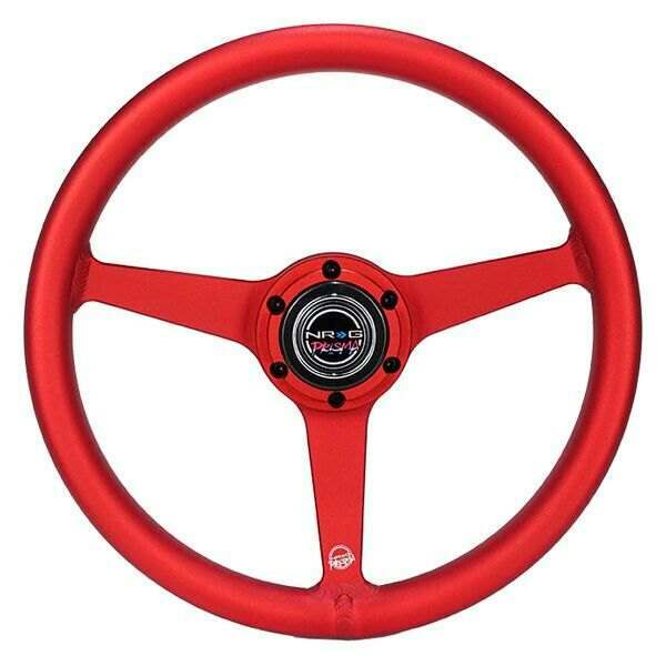 NRG All Aluminum Steering Wheel 330mm - Heritage Solid Spoke- Ergonomic Grip- Anadized Red - RST-071-RD