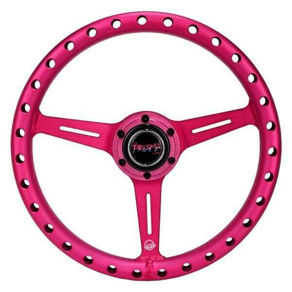 NRG All Aluminum Steering Wheel 330mm - Extra Light- Ergonomic Grip- Anadized Pink - RST-072-PK
