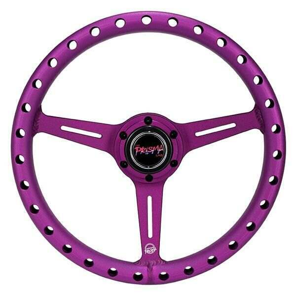 NRG All Aluminum Steering Wheel 330mm - Extra Light- Ergonomic Grip- Anadized Purple - RST-072-PP