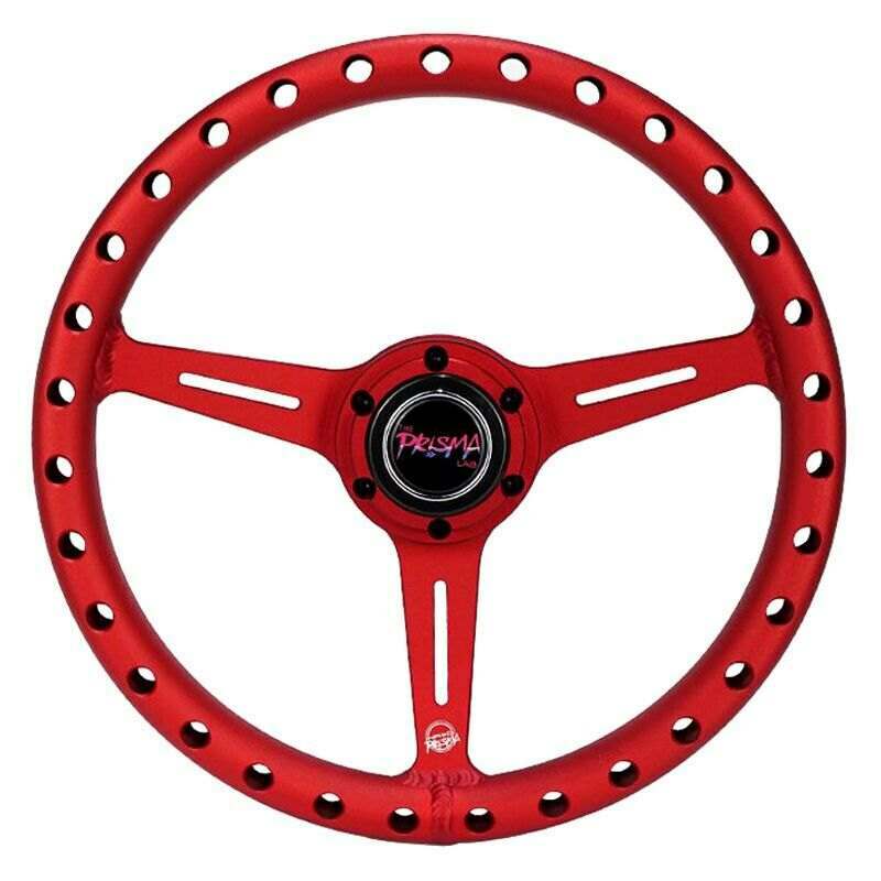 NRG All Aluminum Steering Wheel 330mm - Extra Light- Ergonomic Grip- Anadized Red - RST-072-RD