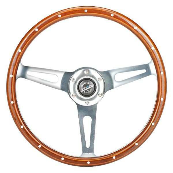 NRG Reinforced Classic Dark Wood Grain Wheel, 360mm, 3 spoke center in chrome - RST-363SL