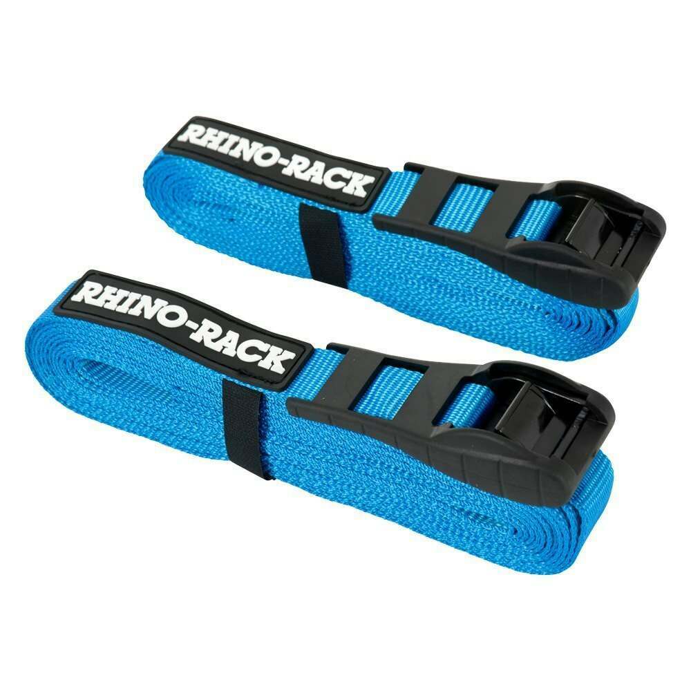 Rhino-Rack Rapid Tie Down Straps w/Buckle Protector - 5.5m/18ft - Pair - Blue - RTD55P