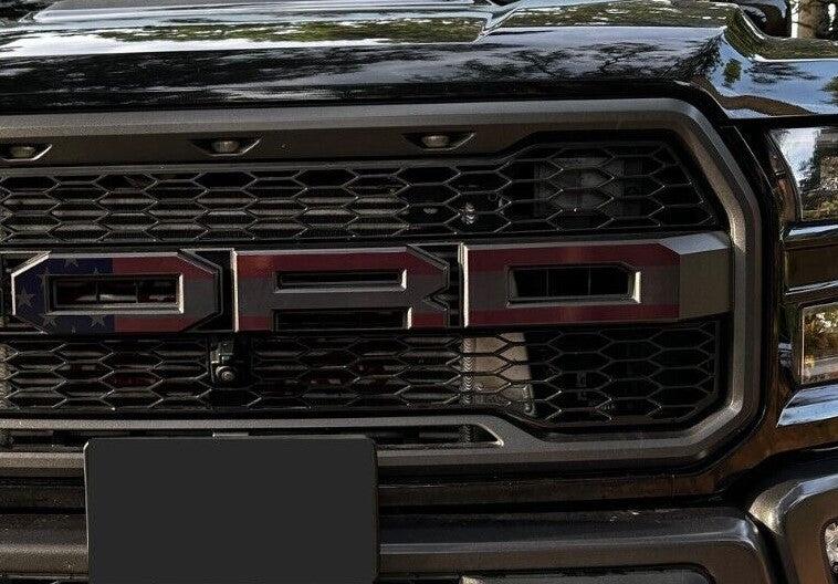 Anchor Room Front Grille Letter Overlays (2017-2020 Raptor) - Gloss Black - 17FR_FGL_