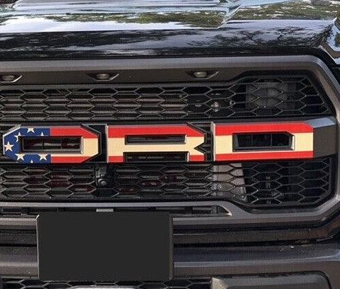 Anchor Room Front Grille Letter Overlays (2017-2020 Raptor) - Gloss Black - 17FR_FGL_