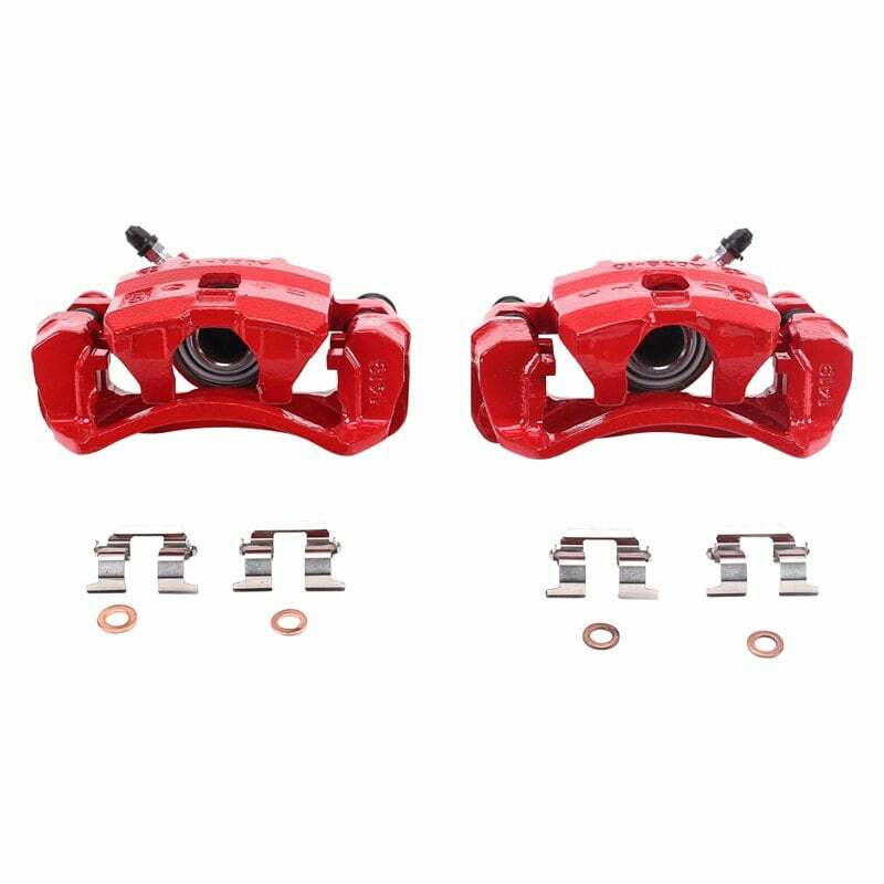 Power Stop 95-98 Subaru Impreza Rear Red Calipers w/Brackets - Pair - S1340