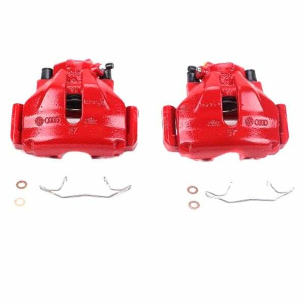 Power Stop 96-99 Audi A4 Front Red Calipers w/Brackets - Pair - S1816