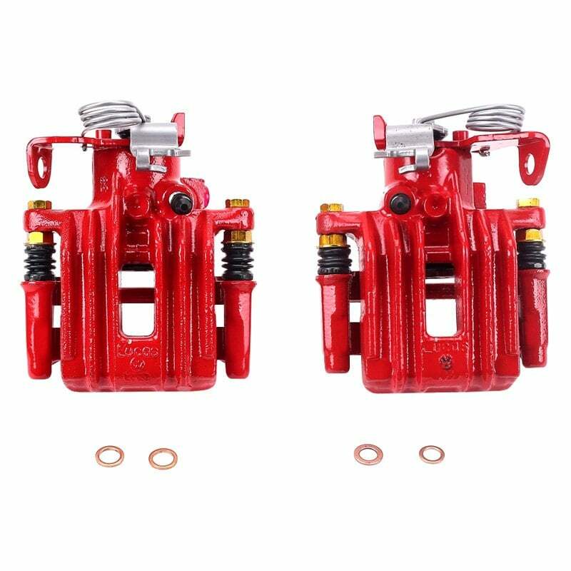 Power Stop 98-04 Audi A6 Quattro Rear Red Calipers w/Brackets - Pair - S2636