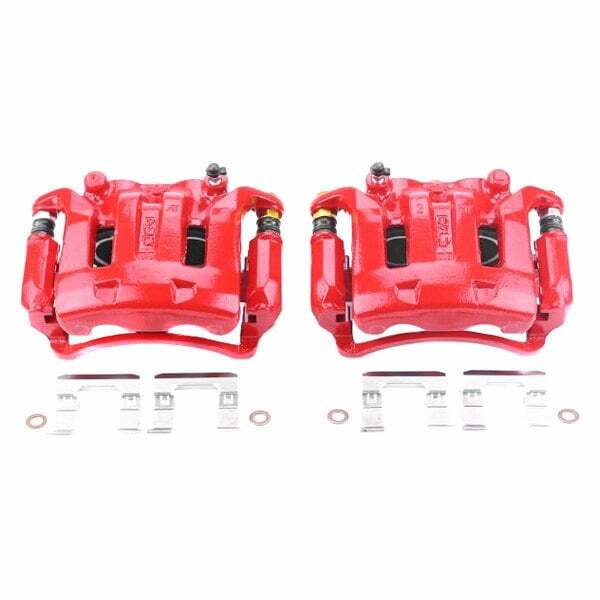 Power Stop 03-04 Nissan Frontier Front Red Calipers w/Brackets - Pair - S2638