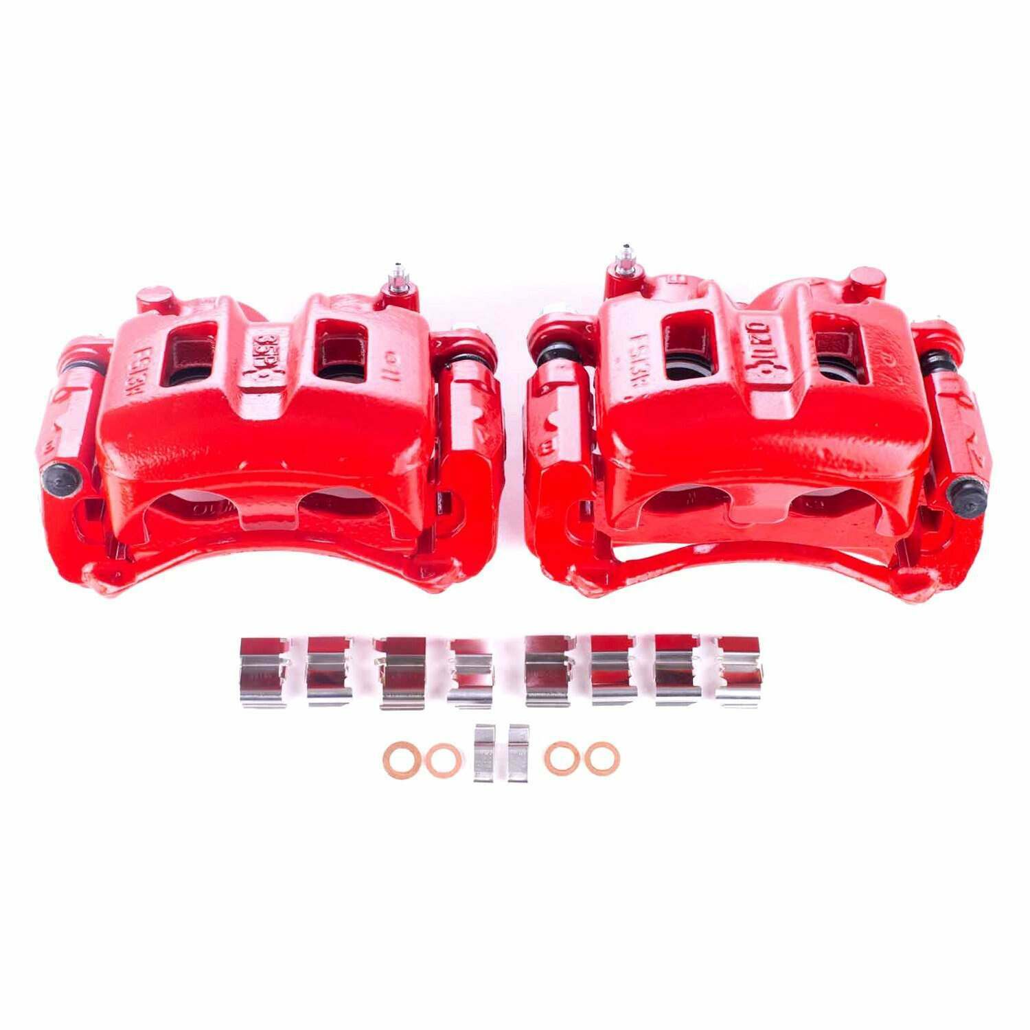 Power Stop 01-06 Mitsubishi Montero Front Red Calipers w/Brackets - Pair - S2656