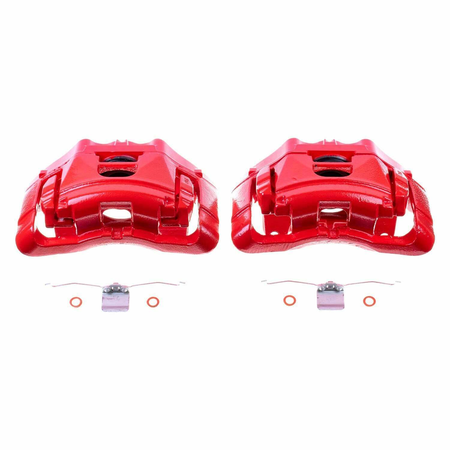 Power Stop 05-09 Audi A4 Front Red Calipers w/Brackets - Pair - S3246