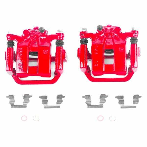 Power Stop 08-13 Nissan Rogue Rear Red Calipers w/Brackets - Pair - S3436