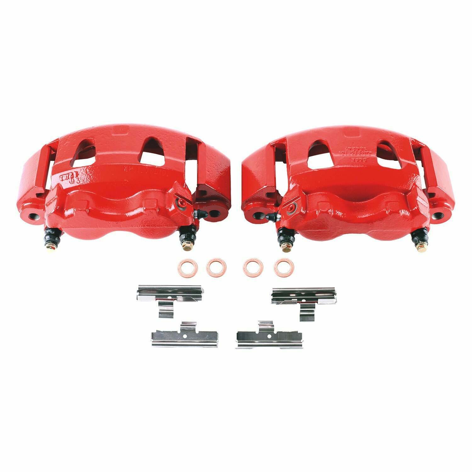Power Stop 95-98 Ford E-350 Front Red Calipers w/Brackets - Pair - S4614