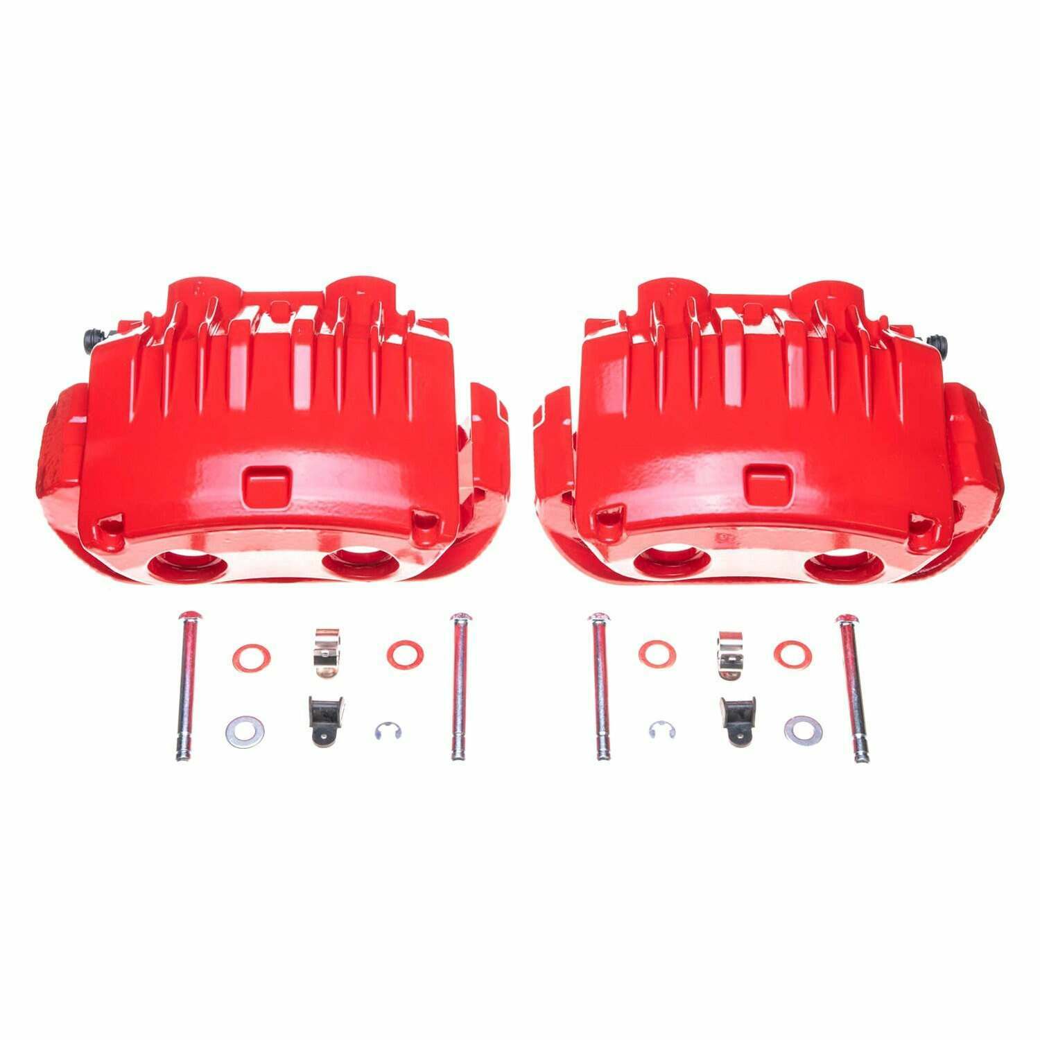 Power Stop 94-98 Ford Mustang Front Red Calipers w/Brackets - Pair - S4654C
