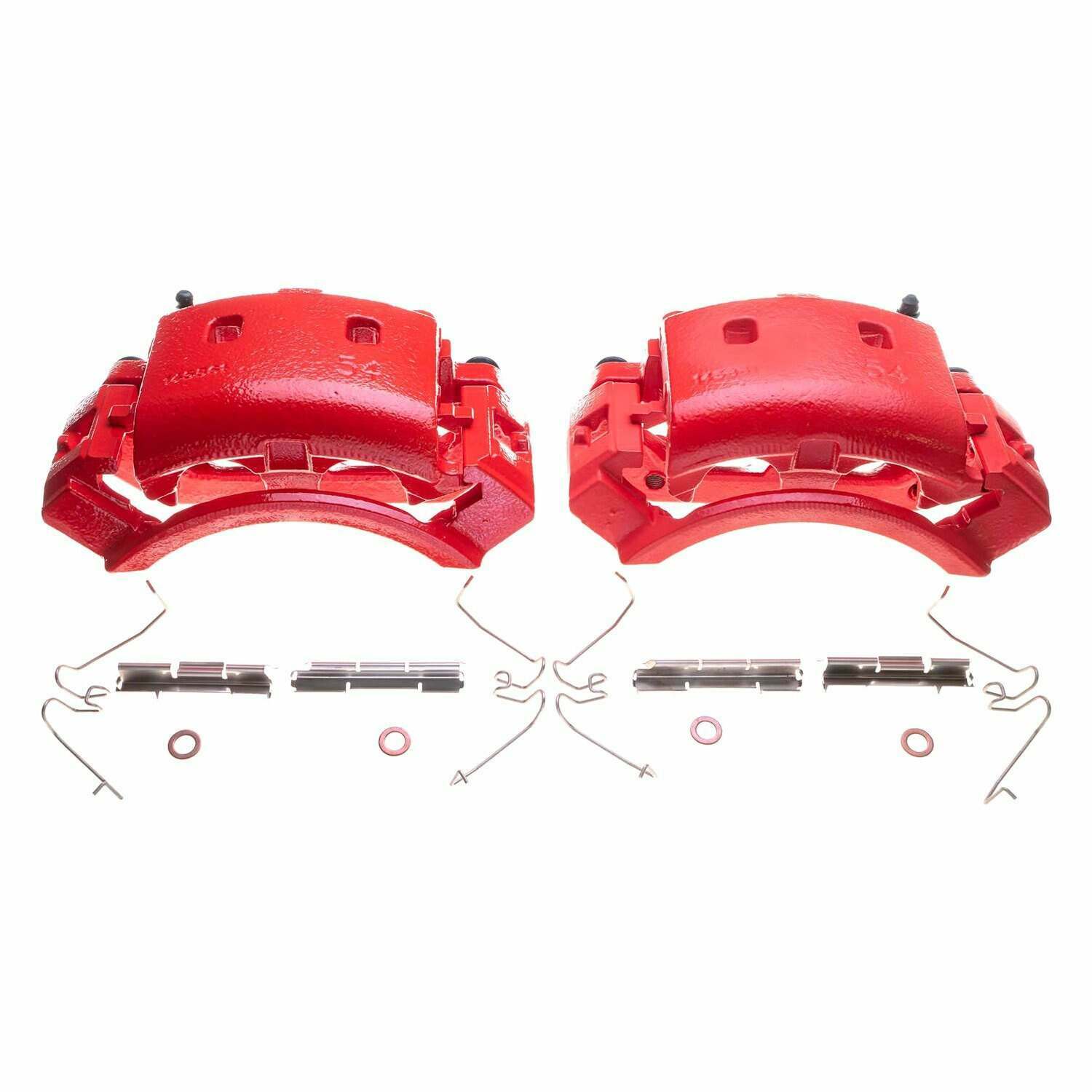Power Stop 04-06 Ford E-150 Front Red Calipers w/Brackets - Pair - S4936