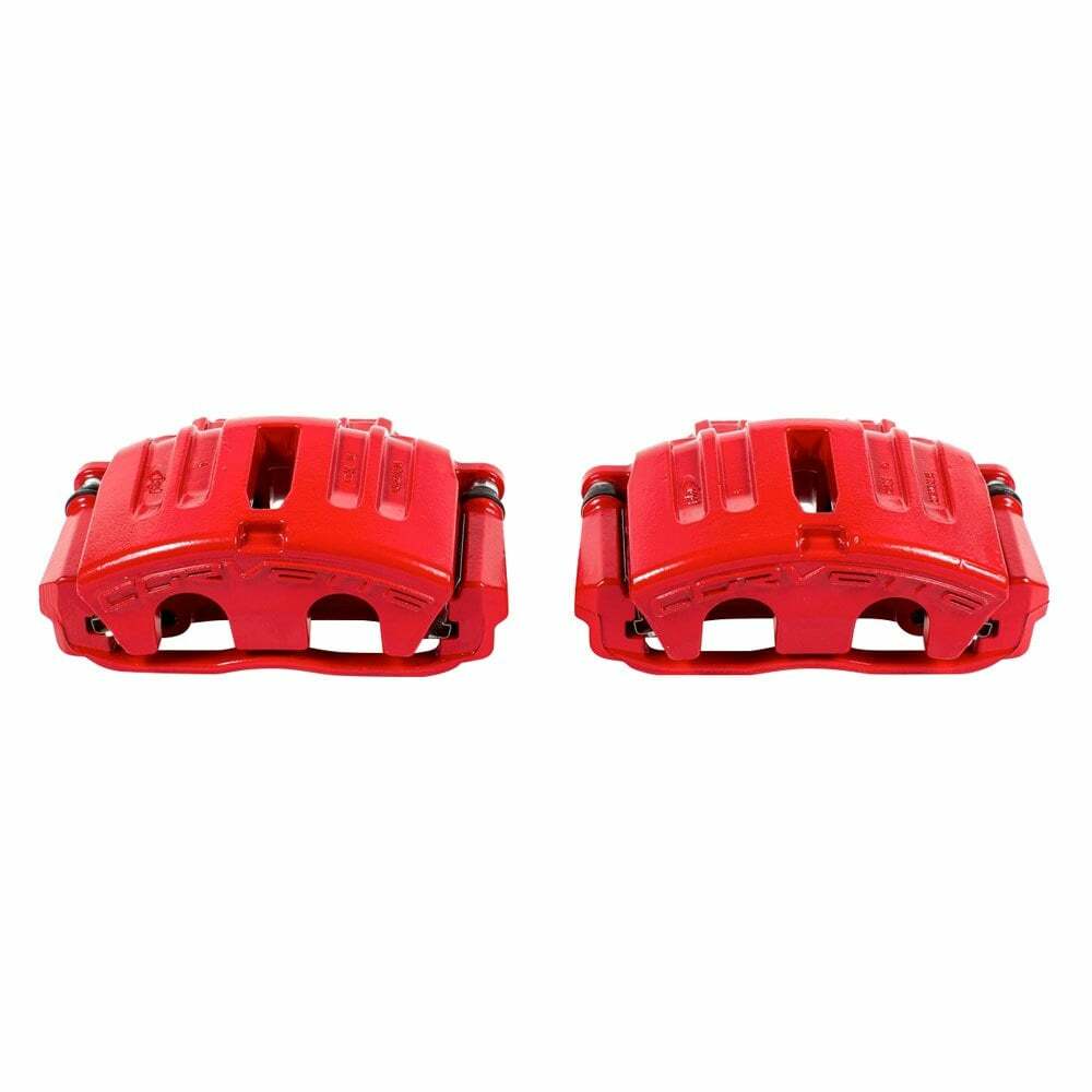 Power Stop 05-13 Chevrolet Corvette Front Red Calipers w/Brackets - Pair - S5006C
