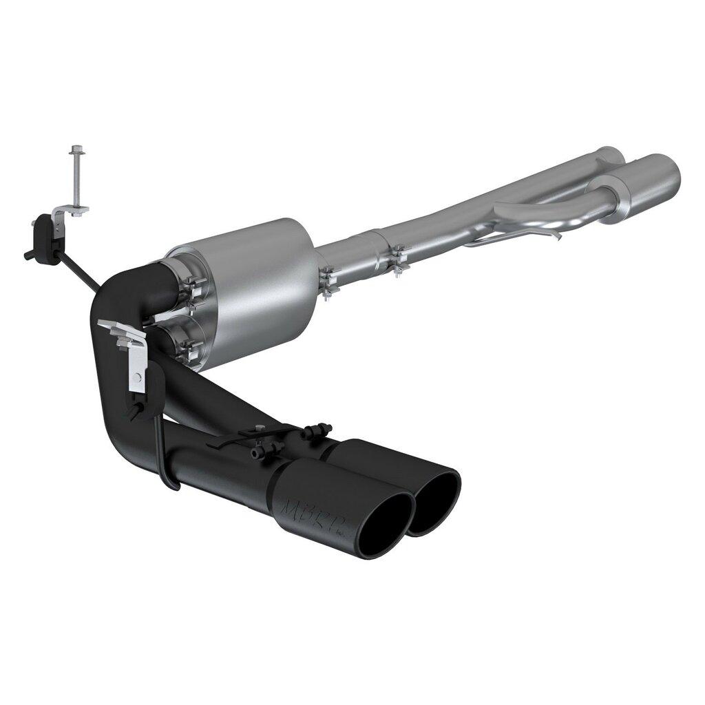 MBRP 3" Cat Back, Pre-Axle Dual Side Exit, Black Coated (2019-2020 GMC Sierra 1500,2019-2020 Silverado 1500) - S5092BLK