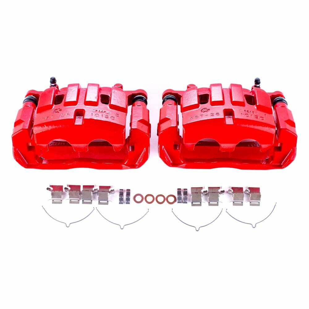 Power Stop 14-18 Jeep Cherokee Front Red Calipers w/Brackets - Pair - S5508