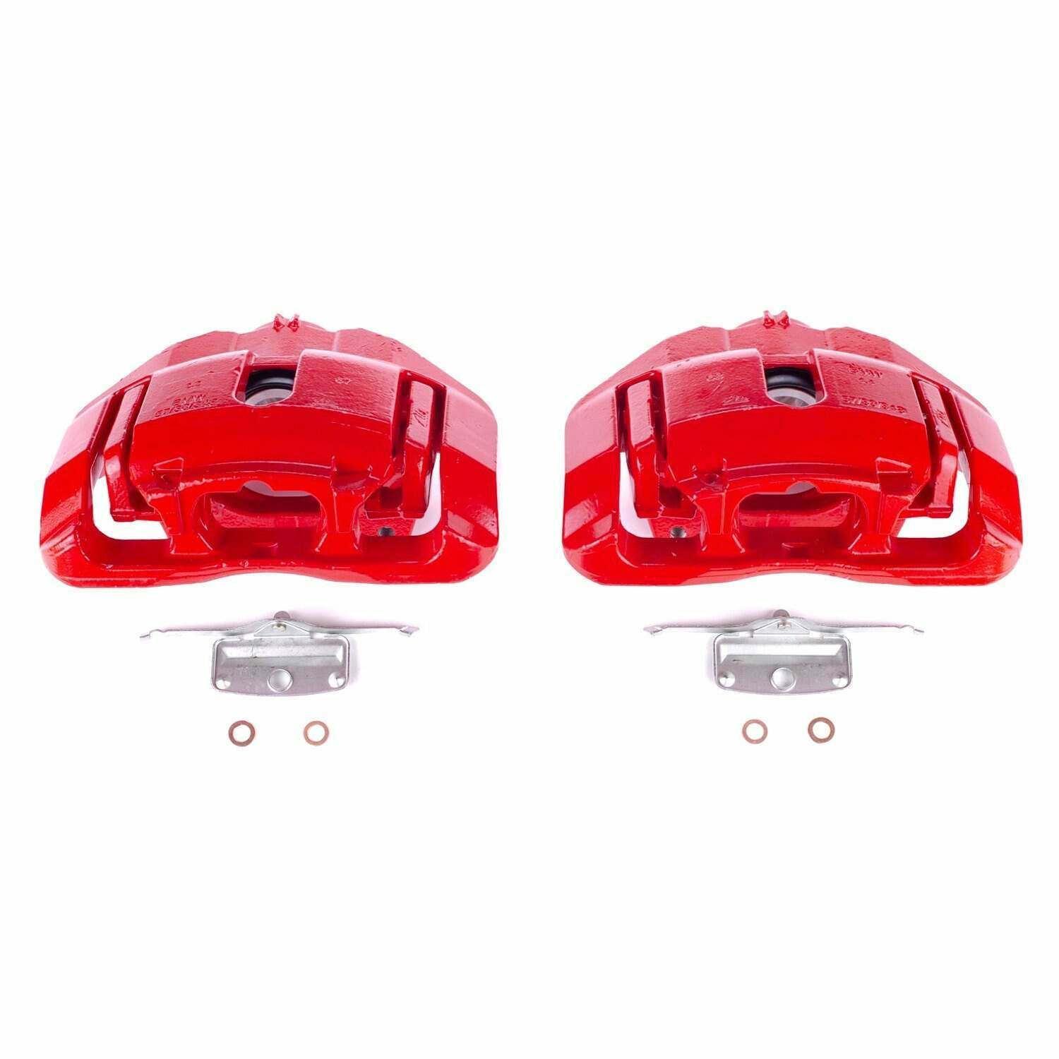 Power Stop 10-15 BMW 550i GT Front Red Calipers w/Brackets - Pair - S6078