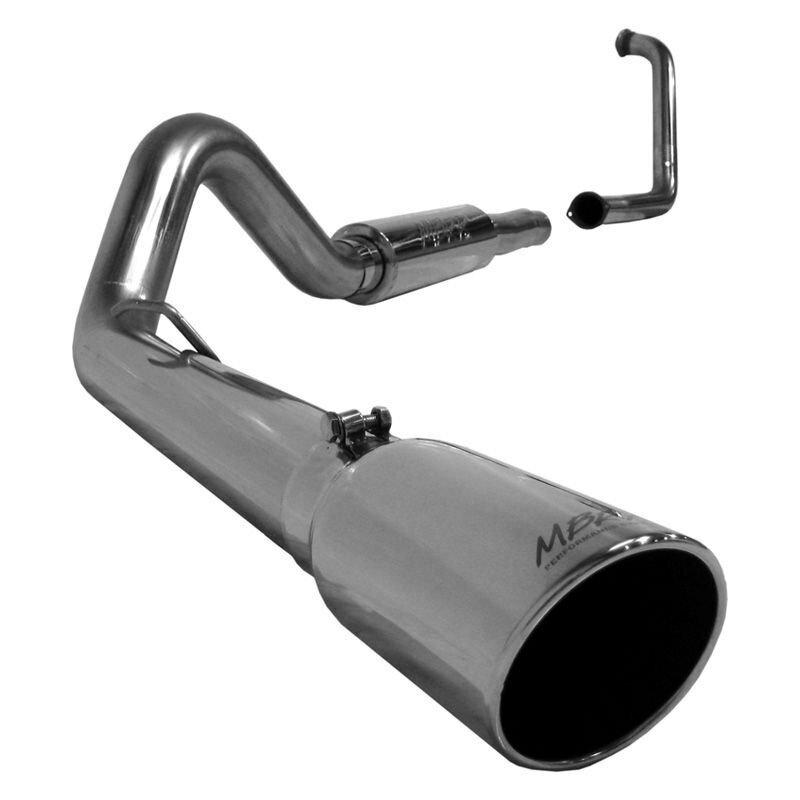 MBRP 4in. Turbo Back; Single Side (Stock Cat) Exit; T409 (2003-2005 Excursion) - S6216409