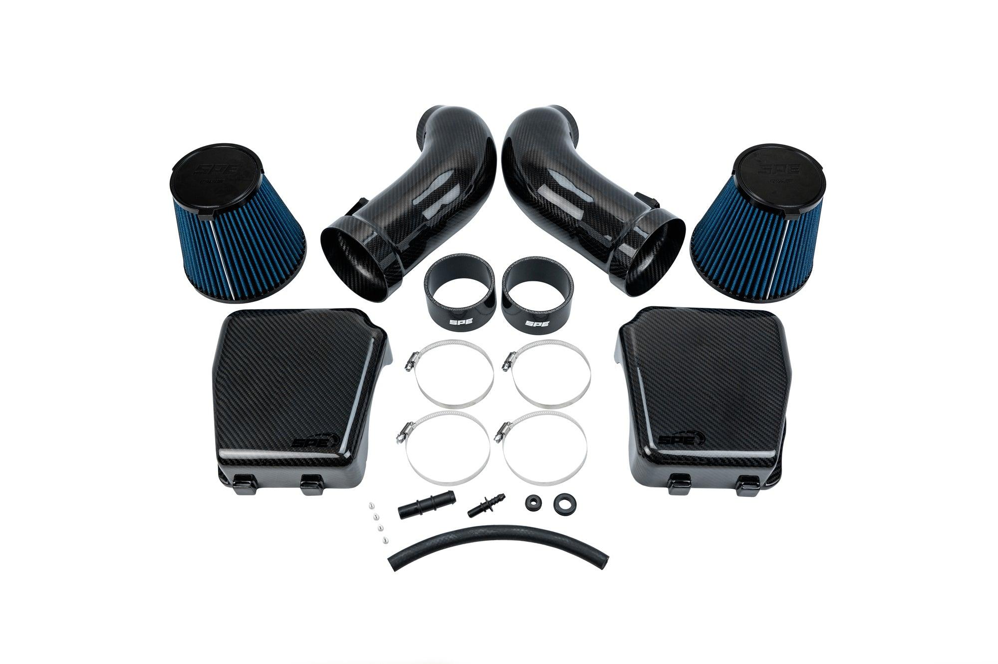 Snyder Performance Engineering 3k Twill Carbon Fiber Cold Air Intakes - Blue Filters (2024-2026 Mustang GT) - SPE-C100212