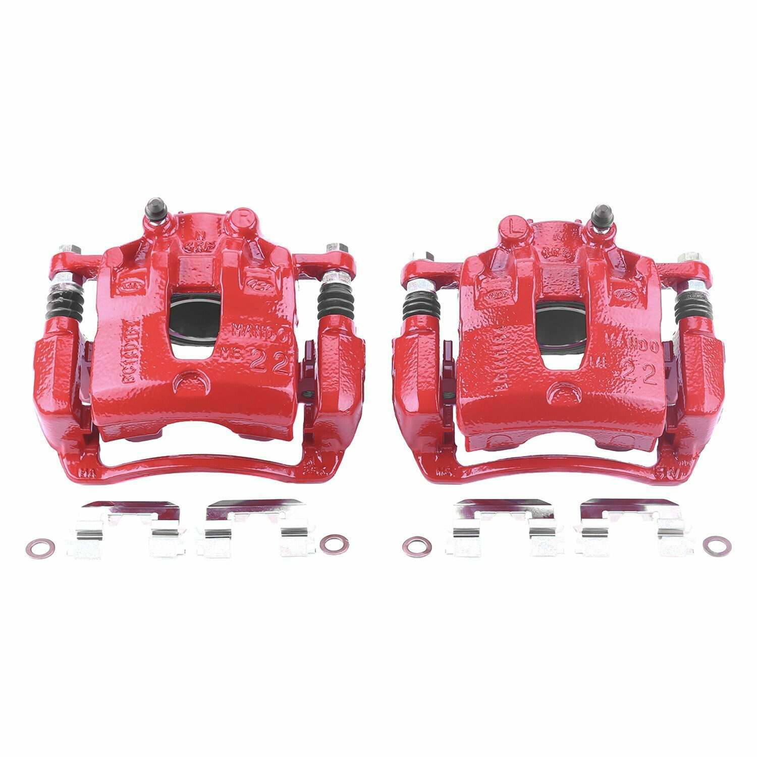 Power Stop 12-17 Hyundai Accent Front Red Calipers w/Brackets - Pair - S6794
