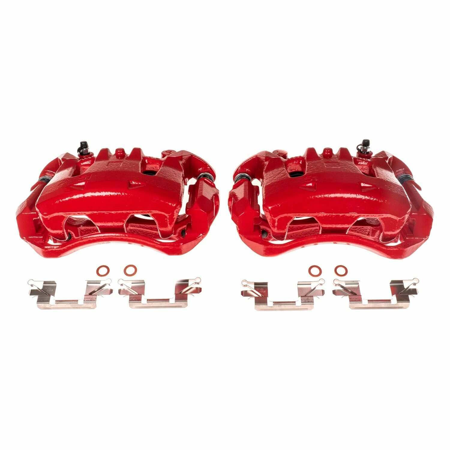 Power Stop 11-13 Nissan Leaf Front Red Calipers w/Brackets - Pair - S6864