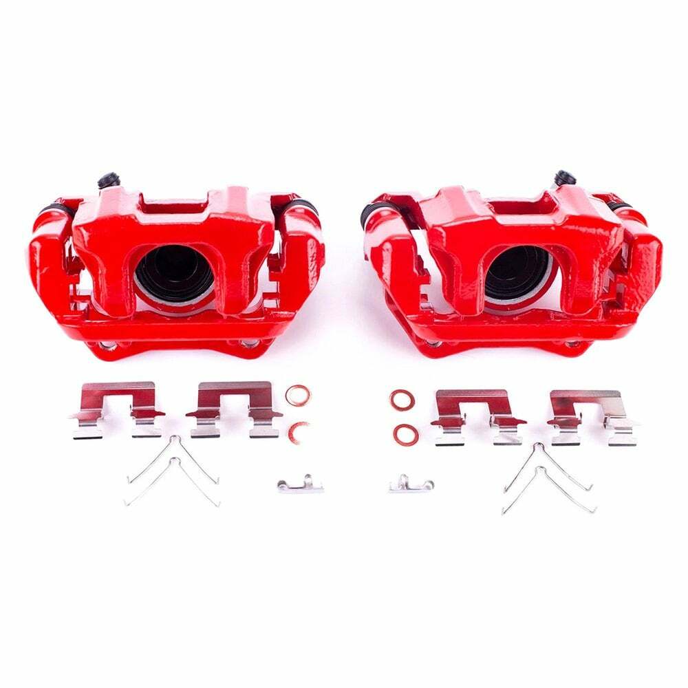 Power Stop 14-16 Acura MDX Rear Red Calipers w/Brackets - Pair - S7142