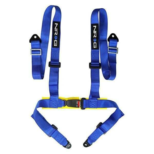 NRG 4 Point Seat Belt Harness / Buckle Lock- Blue - SBH-4PC-SBL