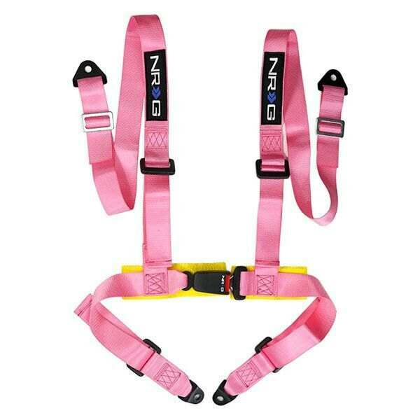 NRG 4 Point Seat Belt Harness / Buckle Lock- Pink - SBH-4PC-SPK