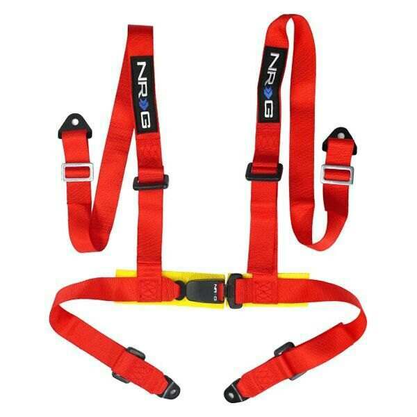 NRG 4 Point Seat Belt Harness / Buckle Lock- Red - SBH-4PC-SRD