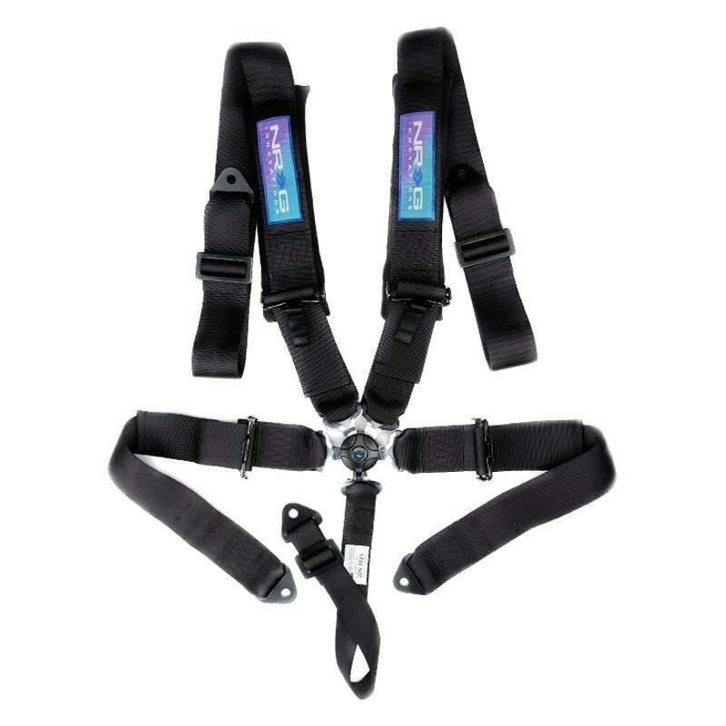 NRG SFI 16.1 5pt 3 inch Seat Belt Harness with pads / Cam Lock - Black 12/22 - SBH-B6PCBK