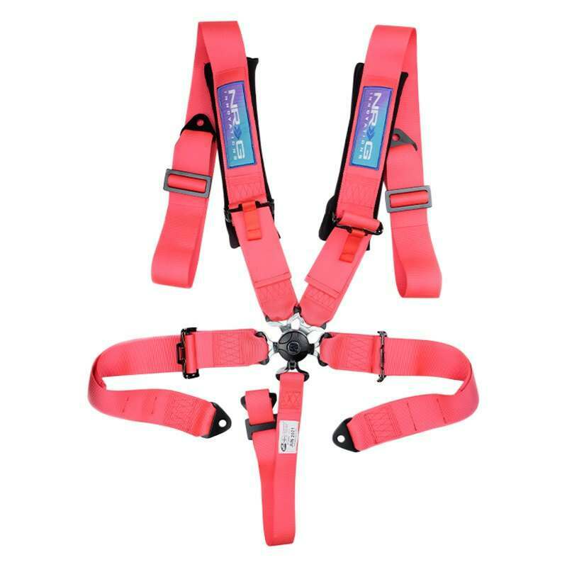 NRG SFI 16.1 5pt 3 inch Seat Belt Harness with pads / Cam Lock - Pink 12/22 - SBH-B6PCPK