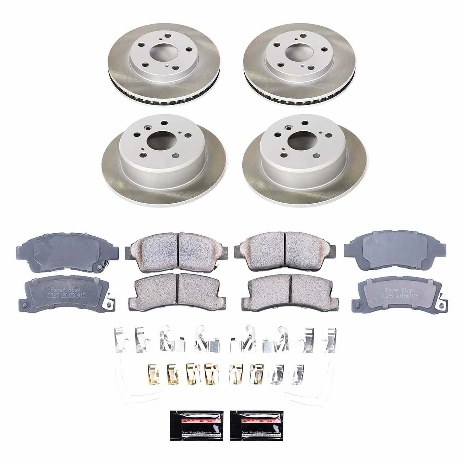 Power Stop 92-96 Toyota Camry Front and Rear Semi-Coated Rotor Kit - SC1053
